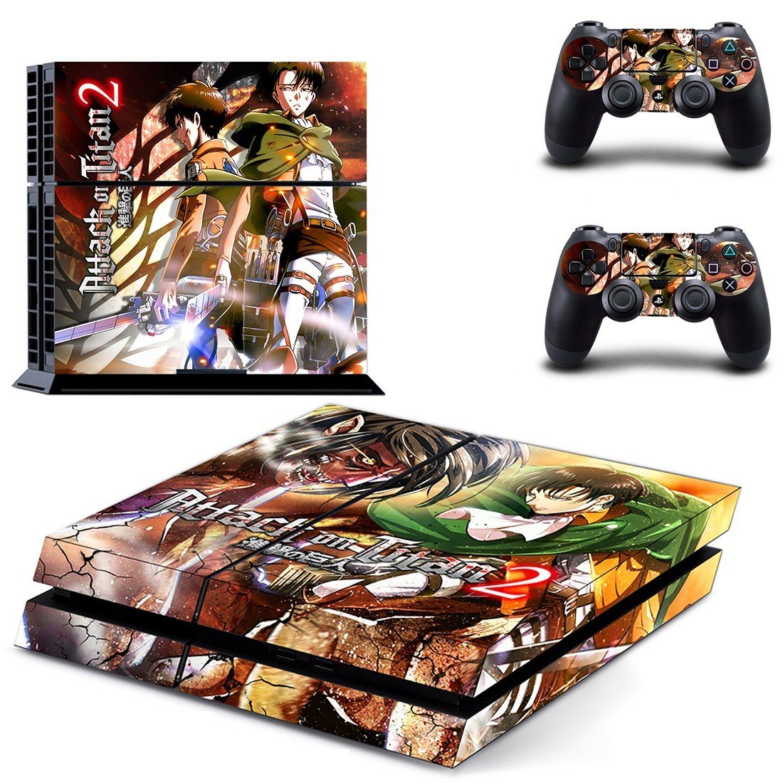 Attack on Titan 2 decal skin sticker for PS4 console and controllers