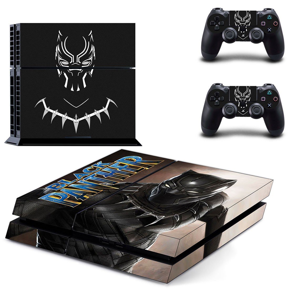 Black Panther decal skin sticker for PS4 console and controllers