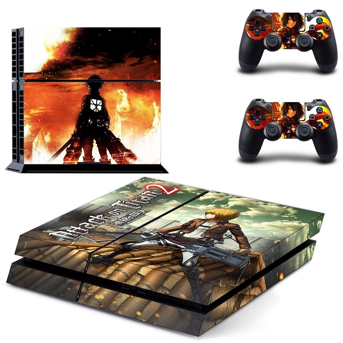 Attack on Titan 2 decal skin sticker for PS4 console and controllers