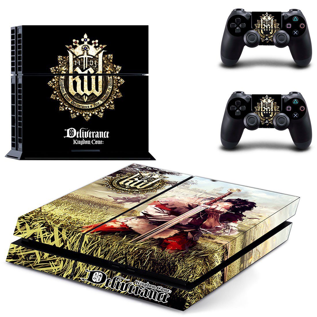 Kingdom Come Deliverance decal skin sticker for PS4 console and controllers