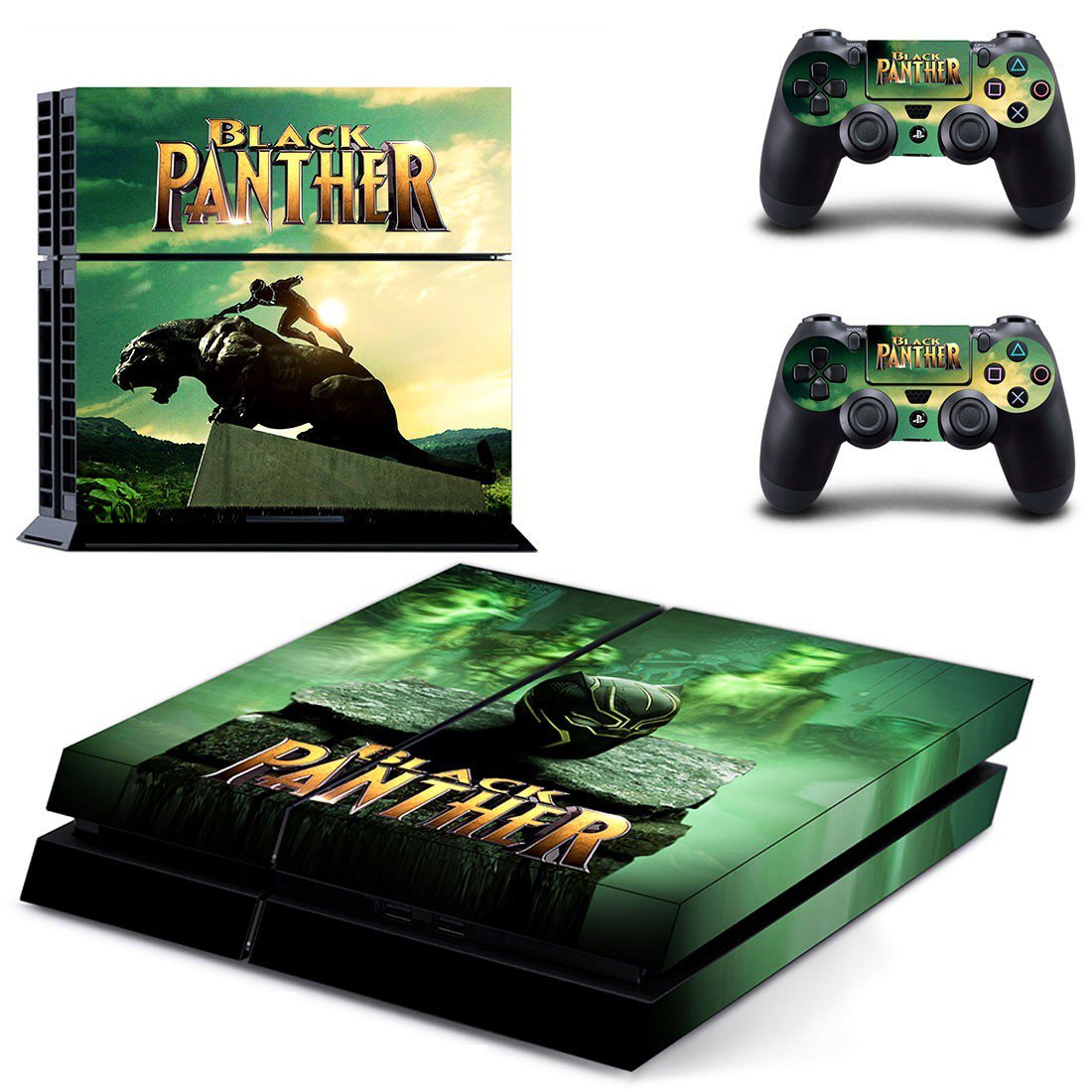 Black Panther decal skin sticker for PS4 console and controllers