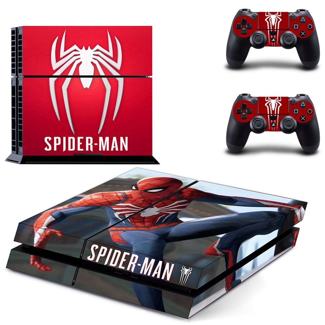 Spider Man decal skin sticker for PS4 console and controllers