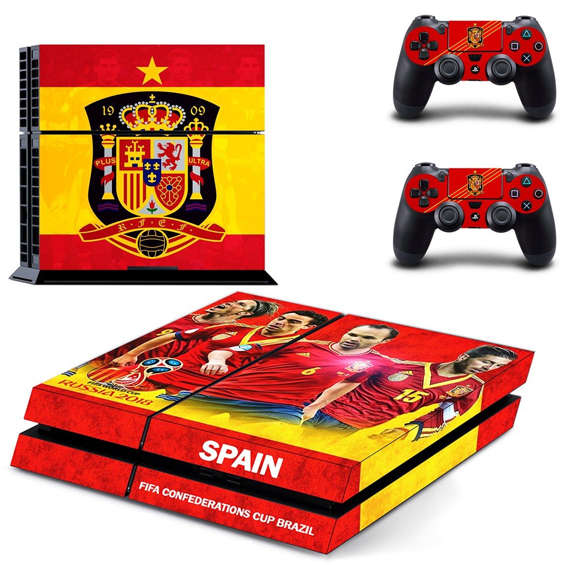 Spain National FT decal skin sticker for PS4 console and controllers