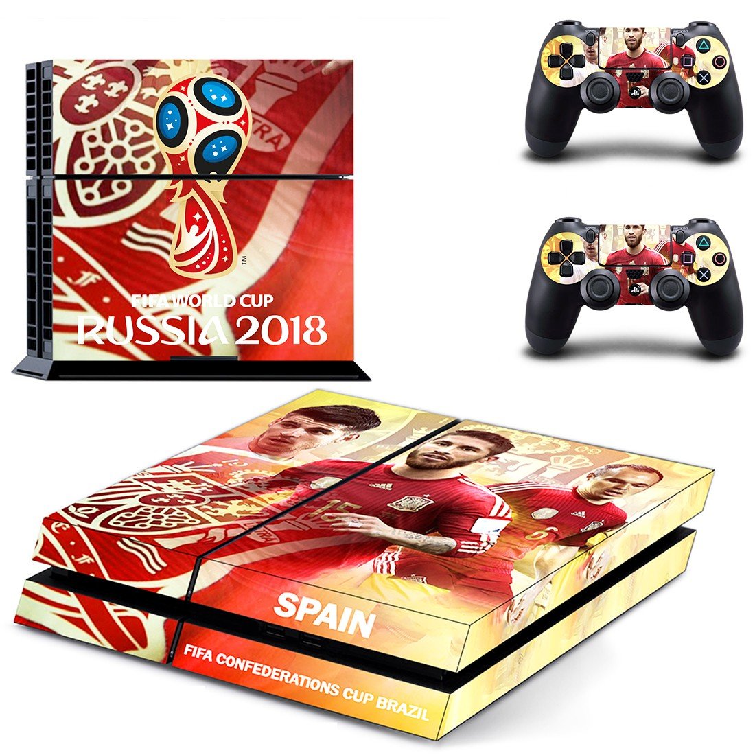 2018 FIFA World Cup Spain decal skin sticker for PS4 console and controllers