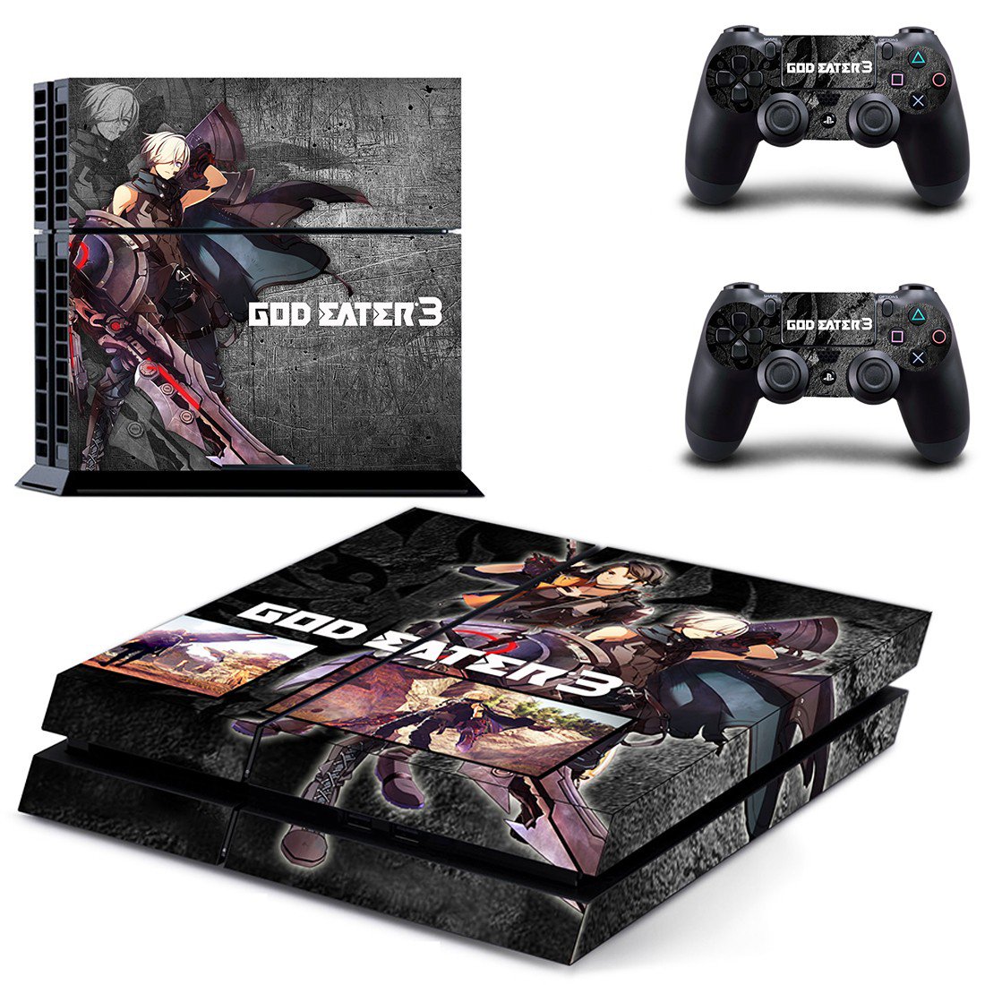 God Eater 3 decal skin sticker for PS4 console and controllers