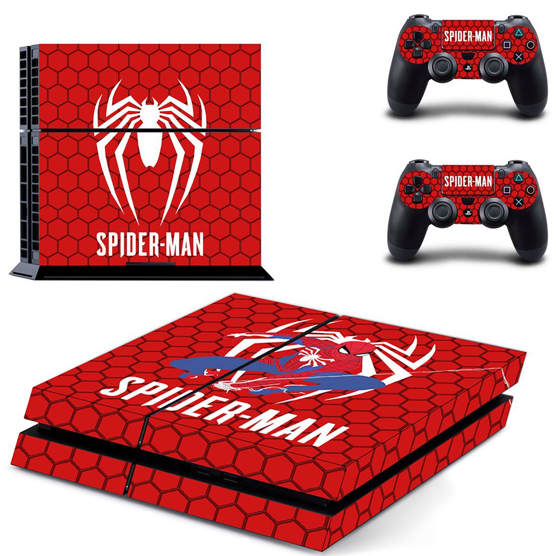 Spider Man decal skin sticker for PS4 console and controllers