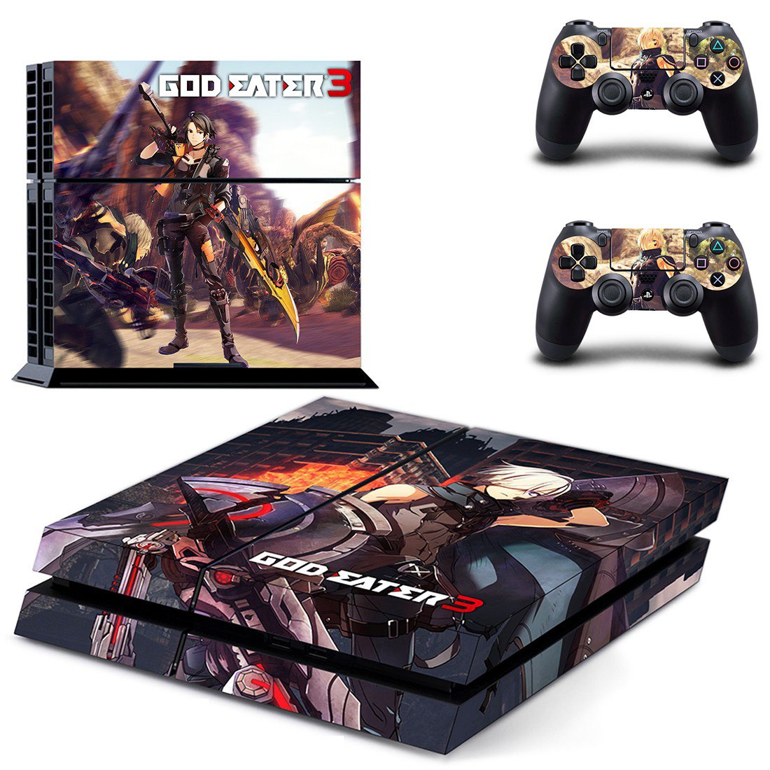 God Eater 3 decal skin sticker for PS4 console and controllers