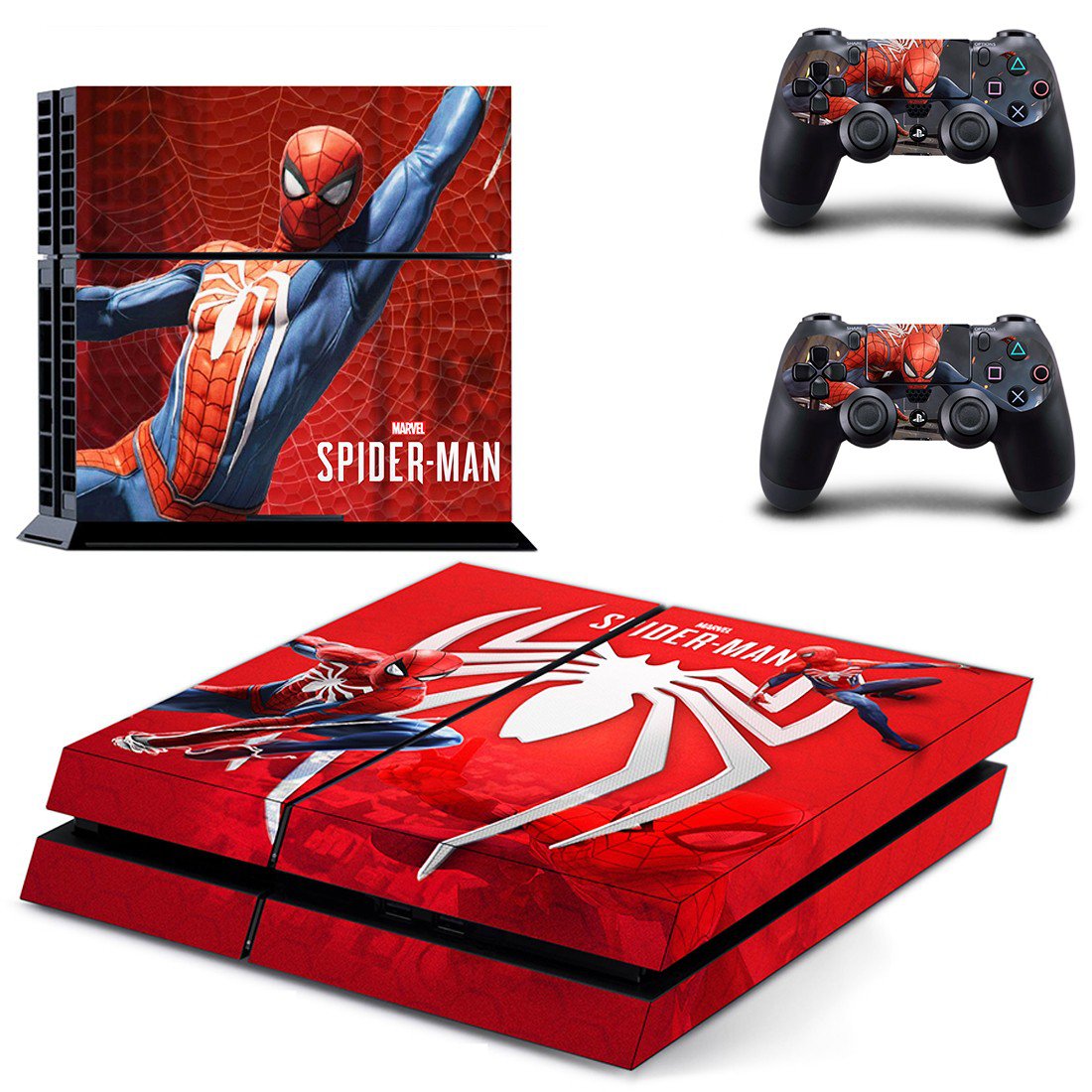 Spider Man decal skin sticker for PS4 console and controllers