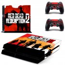 Red Dead Redemption 2 decal skin sticker for PS4 console and controllers