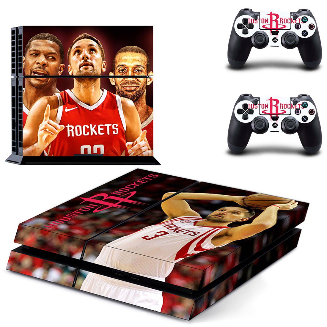 Houston Rockets decal skin sticker for PS4 console and controllers