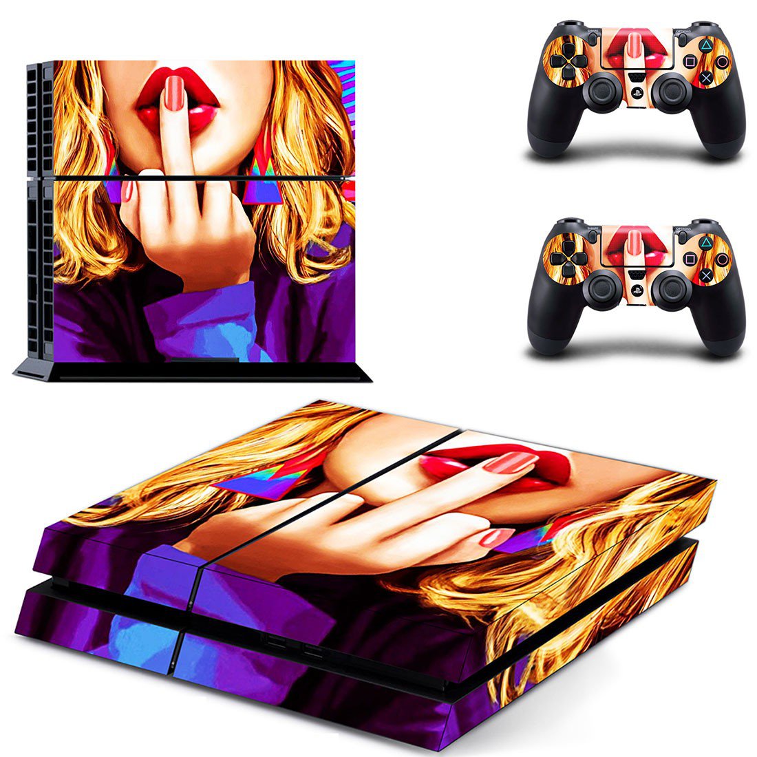 Sexy Lady decal skin sticker for PS4 console and controllers