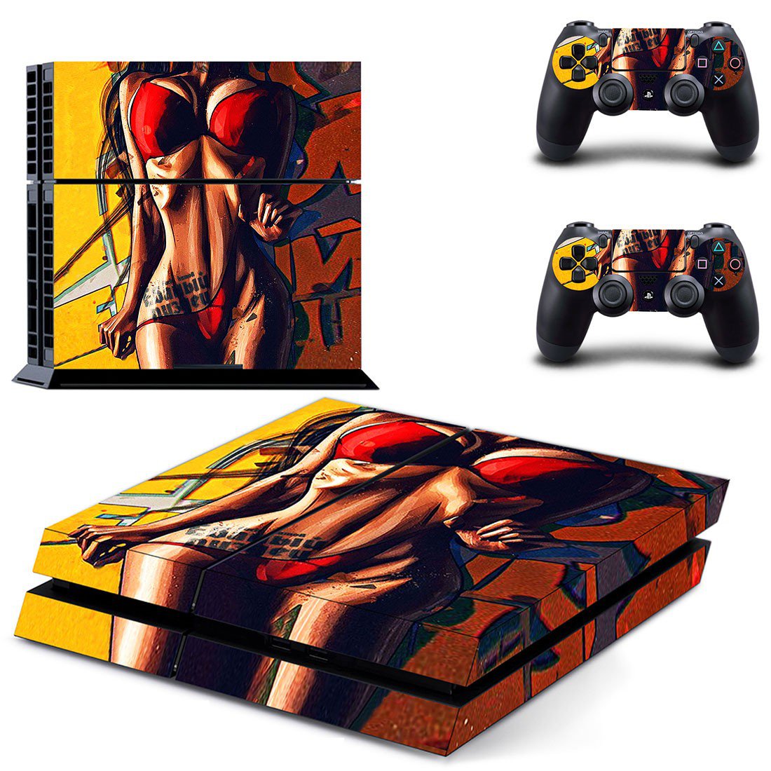 Sexy Lady decal skin sticker for PS4 console and controllers