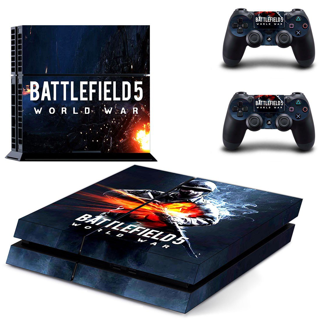 Battlefield 5 world war decal skin sticker for PS4 console and controllers