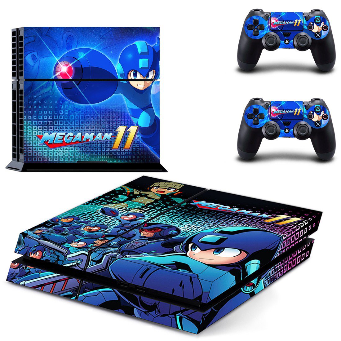 Mega man 11 decal skin sticker for PS4 console and controllers
