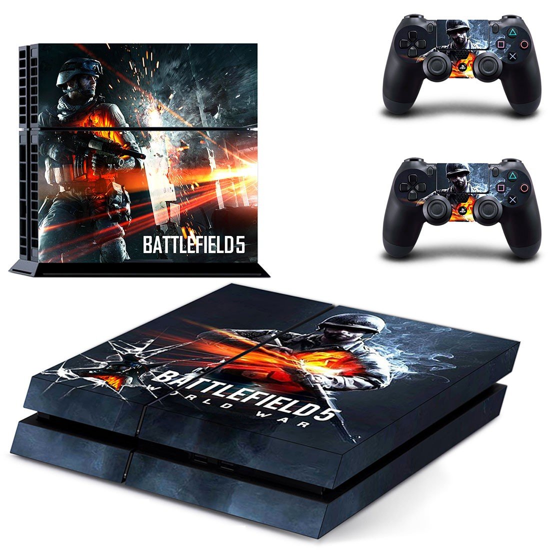 Battlefield 5 world war decal skin sticker for PS4 console and controllers