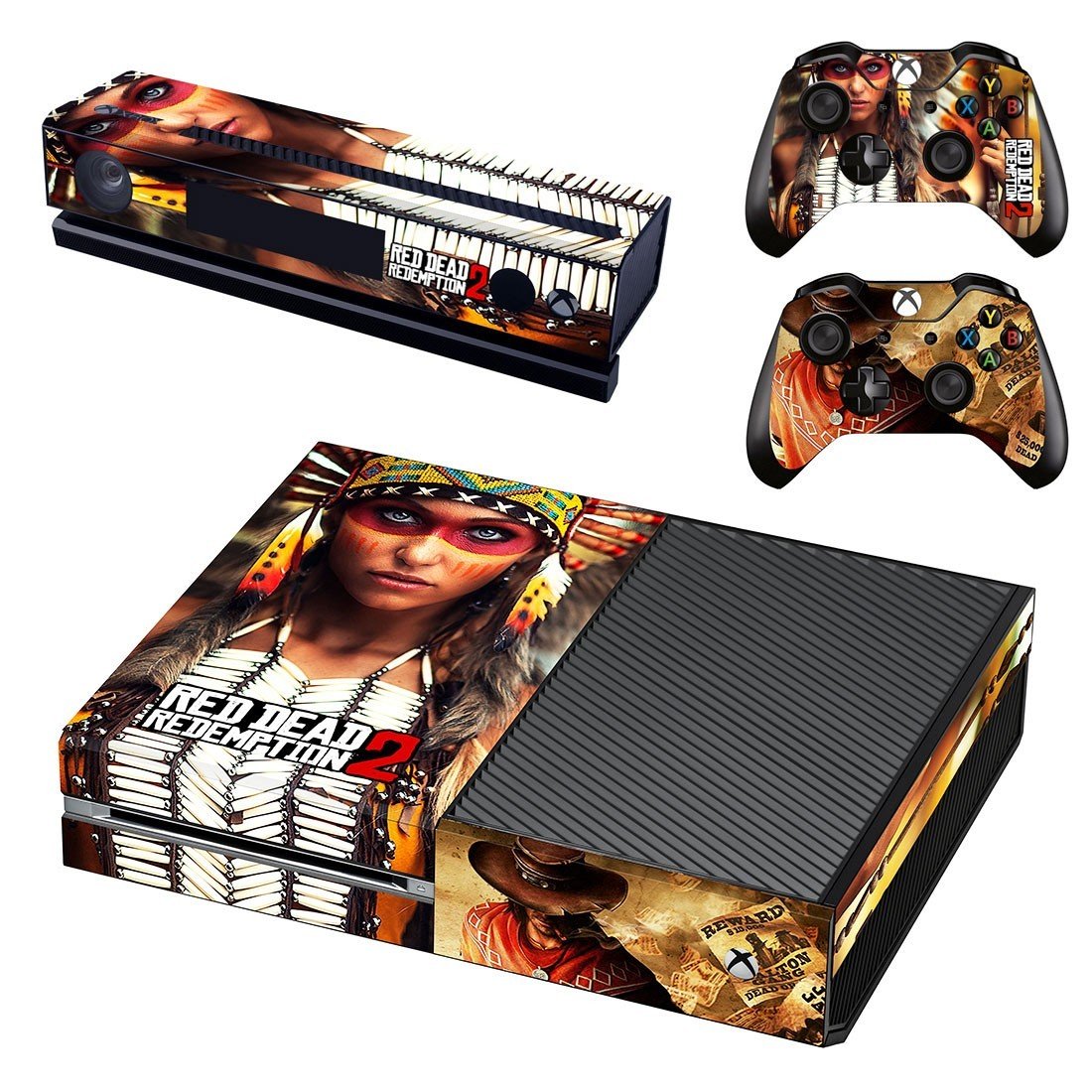 Red Dead Redemption 2 decal skin sticker for Xbox One console and controllers