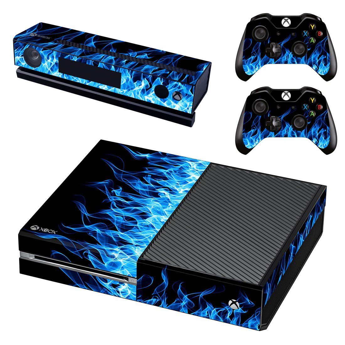 Blue fire flame decal skin sticker for Xbox One console and controllers