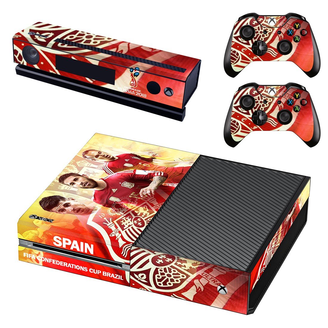 Spain National FT decal skin sticker for Xbox One console and controllers