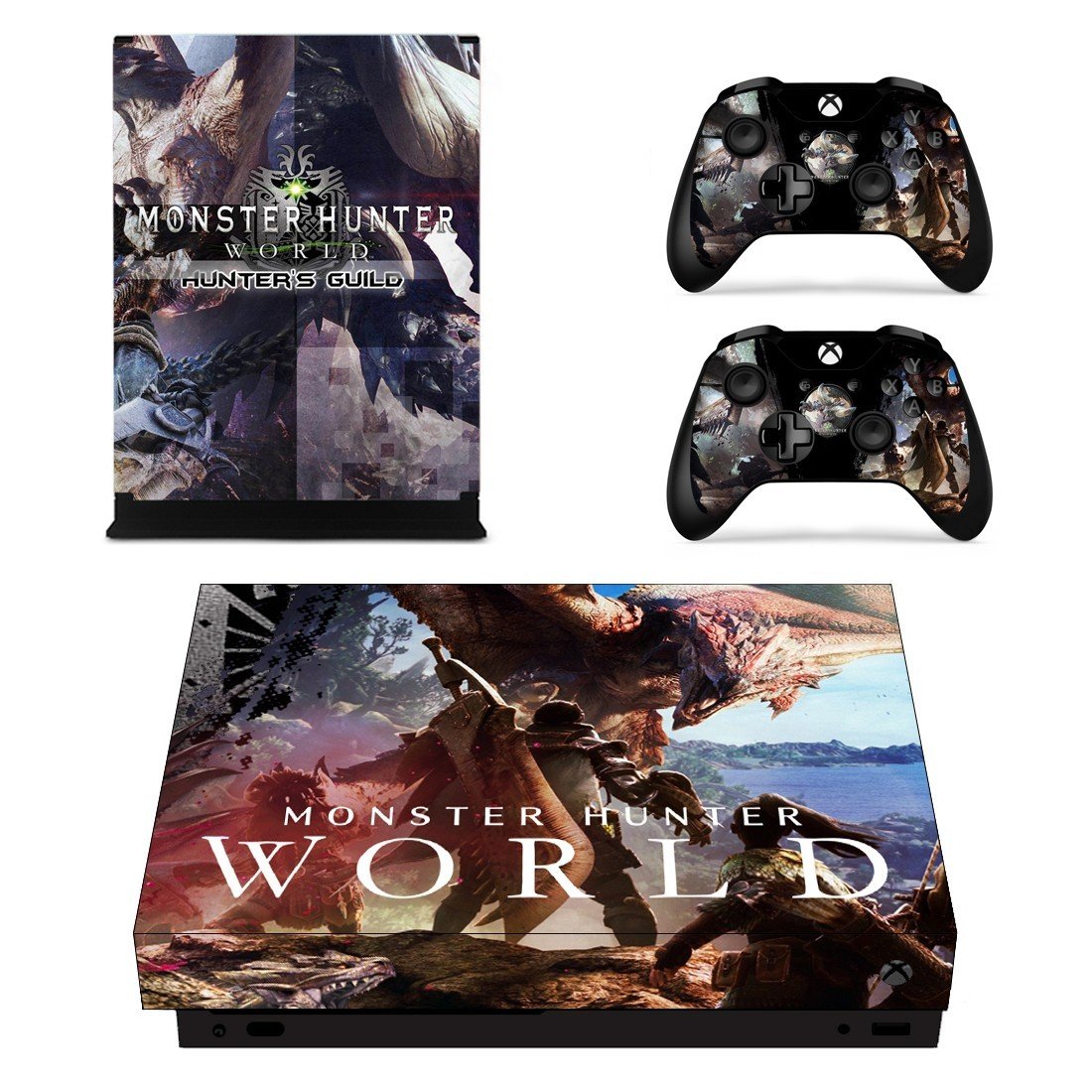 Monster Hunter world decal skin sticker for Xbox One X console and controllers