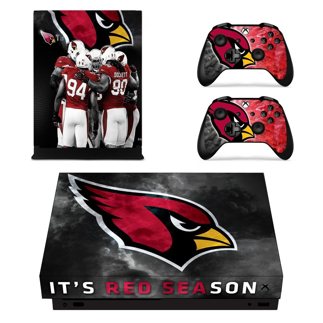 Seattle black hawk decal skin sticker for Xbox One X console and controllers