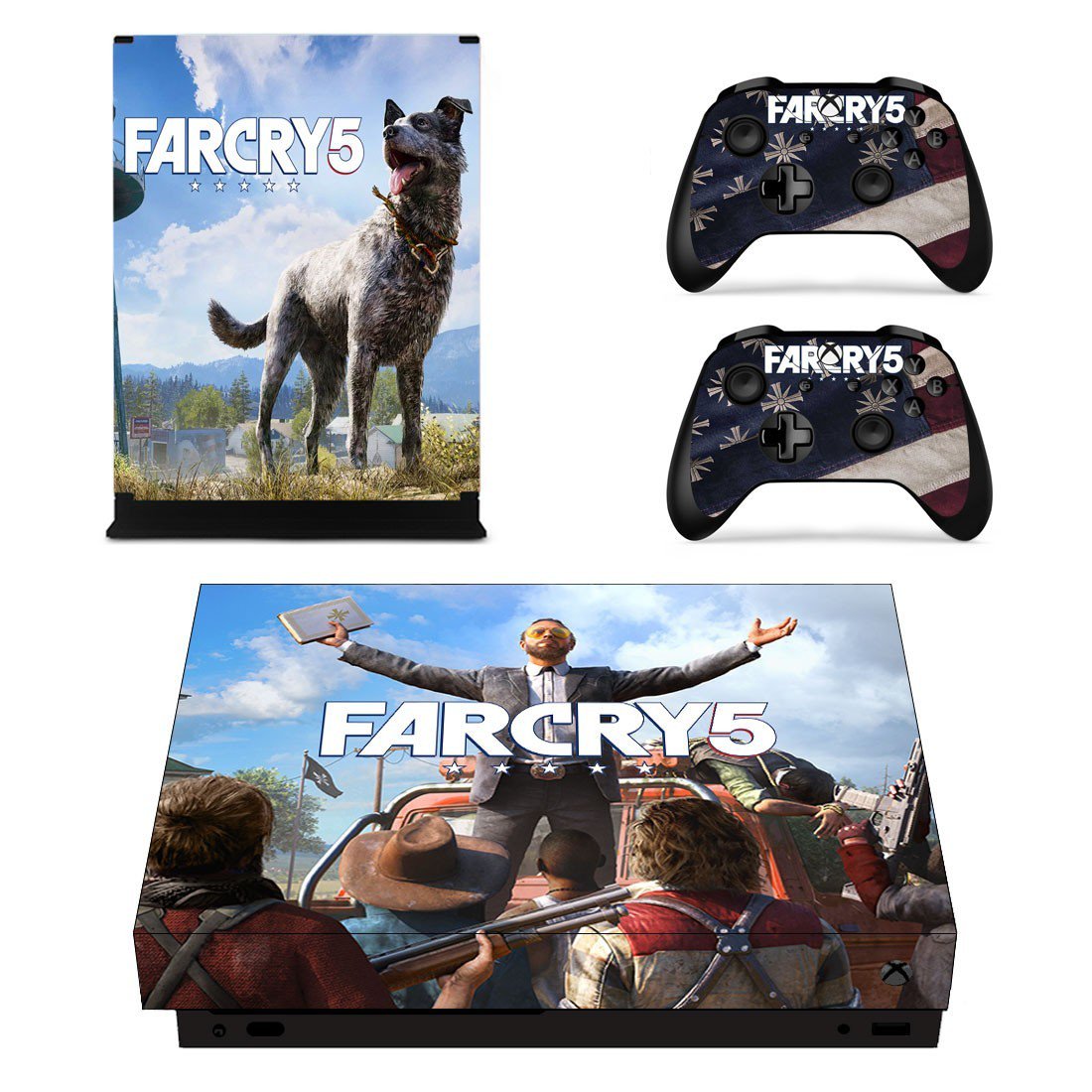 Far Cry 5 decal skin sticker for Xbox One X console and controllers