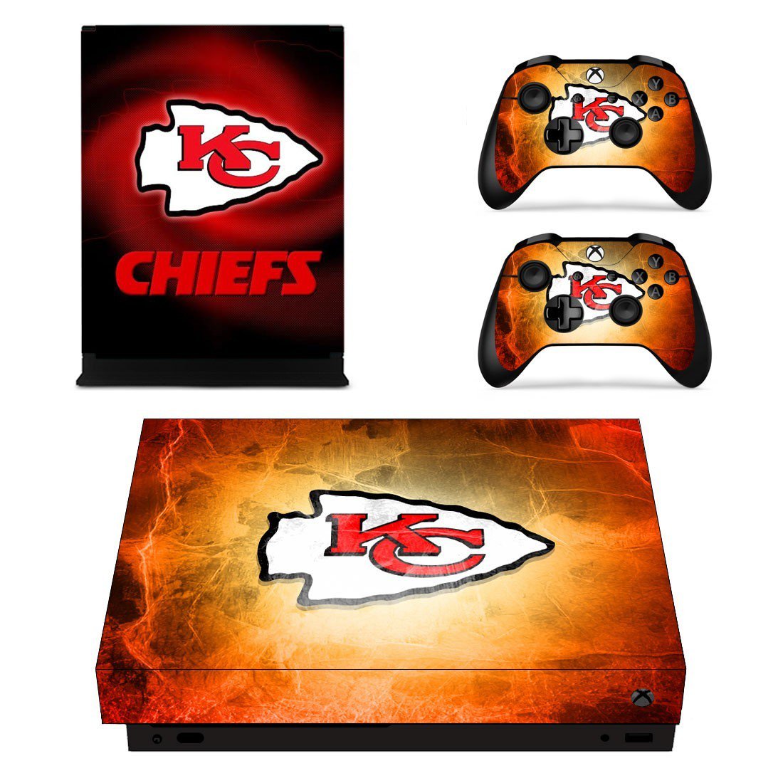 Kansas City Chiefs decal skin sticker for Xbox One X console and controllers