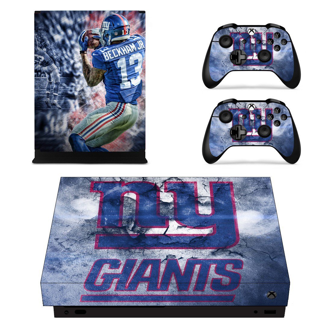 New York Giants decal skin sticker for Xbox One X console and controllers