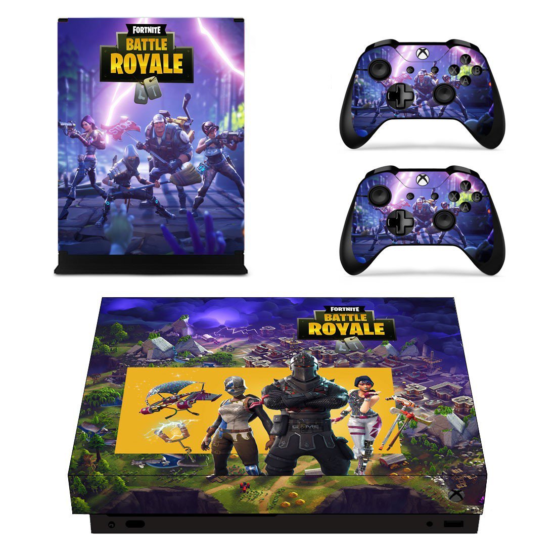 Fortnite decal skin sticker for Xbox One X console and controllers