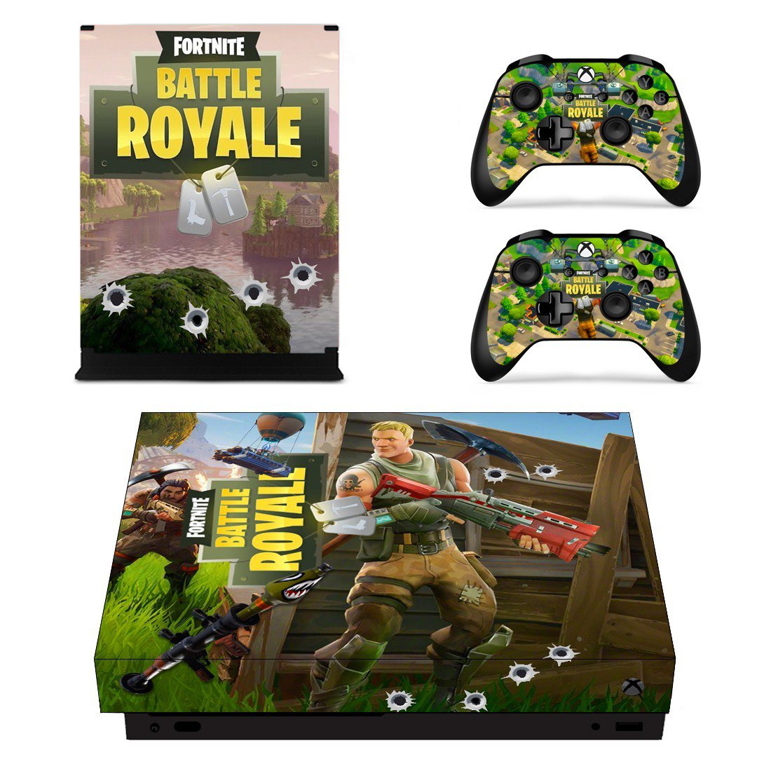 Fortnite decal skin sticker for Xbox One X console and controllers