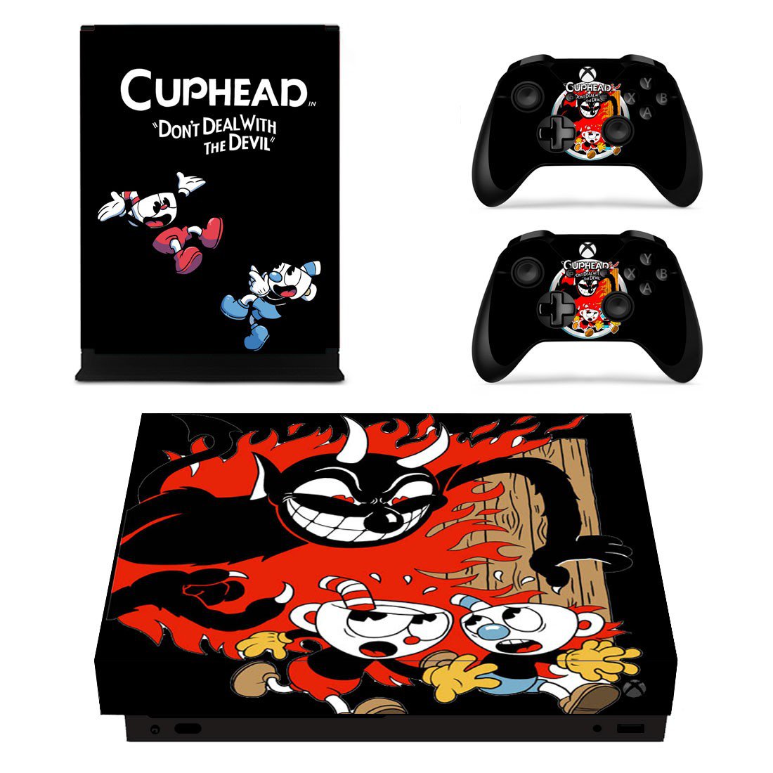 Cuphead decal skin sticker for Xbox One X console and controllers