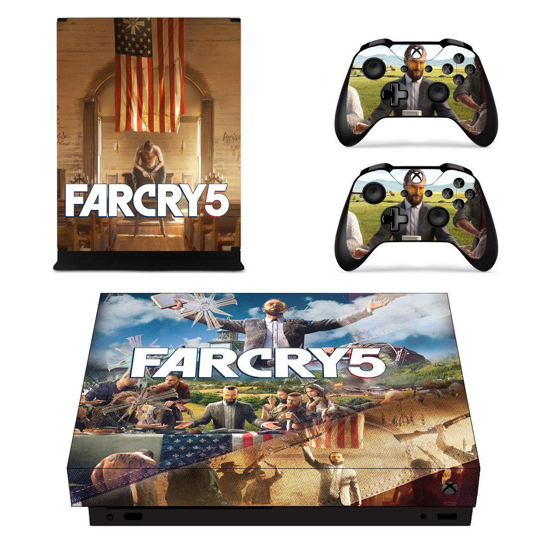 Far Cry 5 decal skin sticker for Xbox One X console and controllers