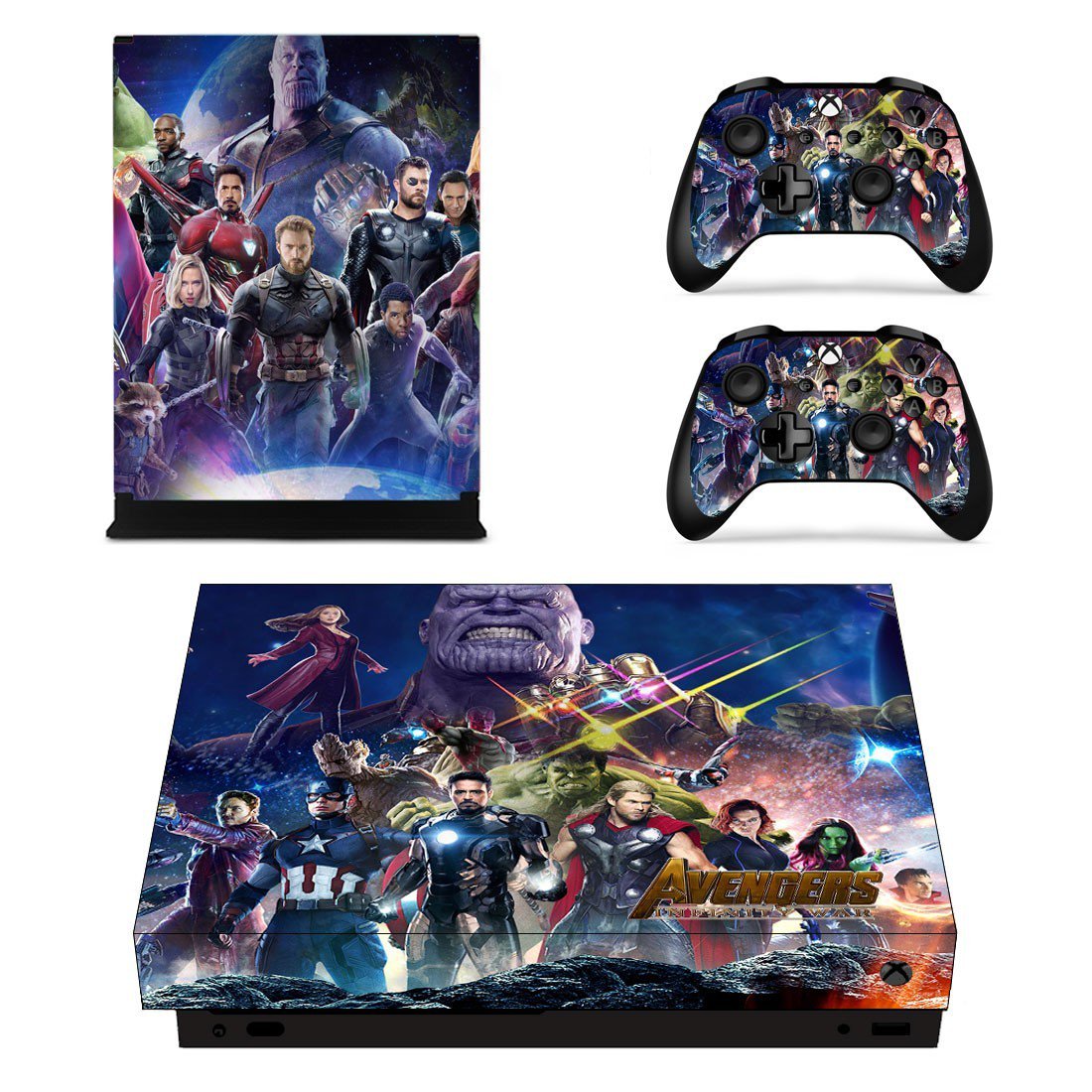 Avengers infinity war decal skin sticker for Xbox One X console and controllers