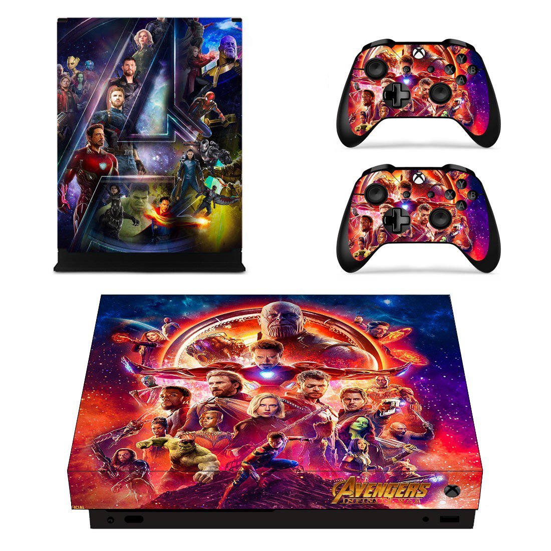 Avengers infinity war decal skin sticker for Xbox One X console and controllers