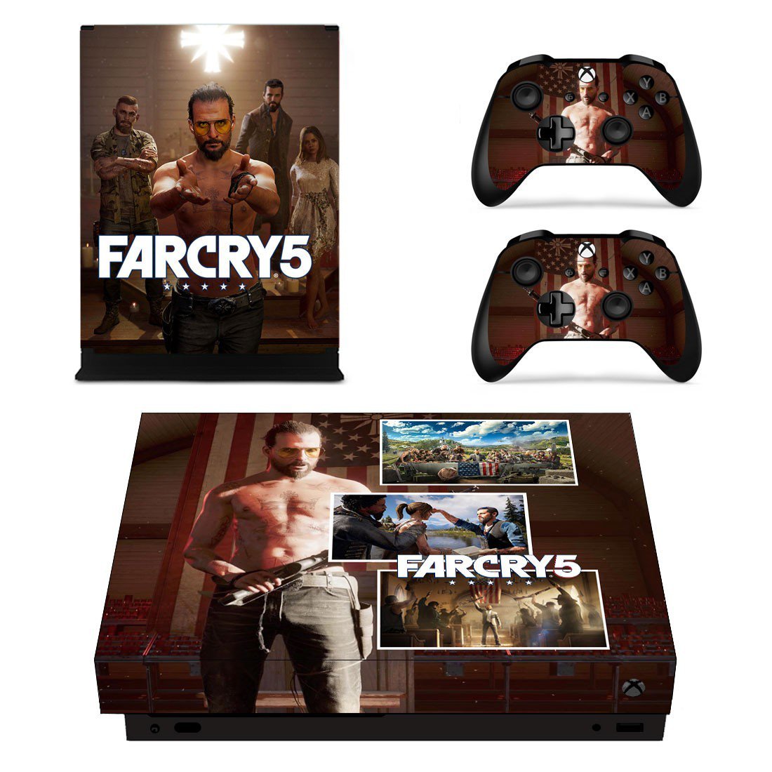 Far Cry 5 decal skin sticker for Xbox One X console and controllers