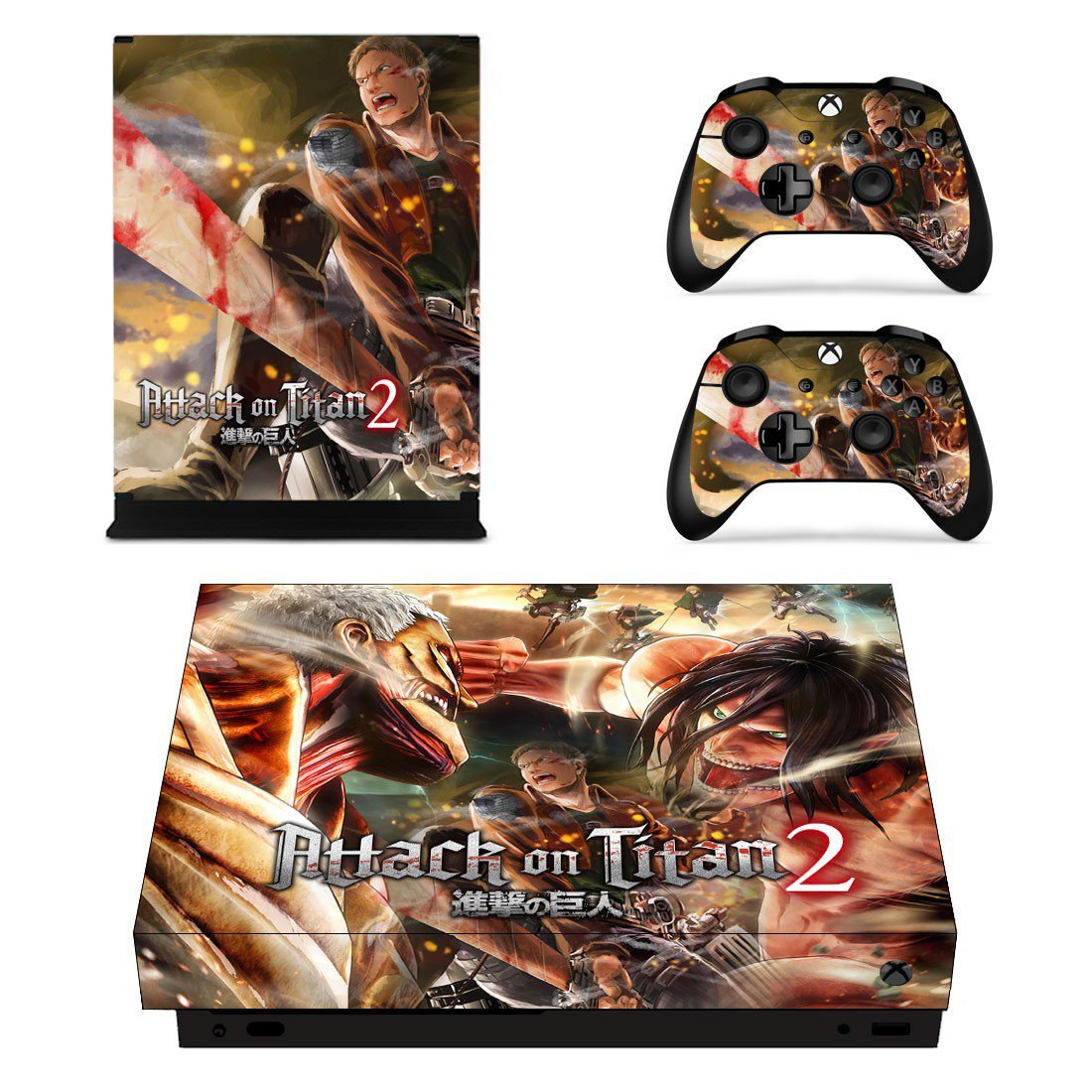 Attack on Titan 2 decal skin sticker for Xbox One X console and controllers