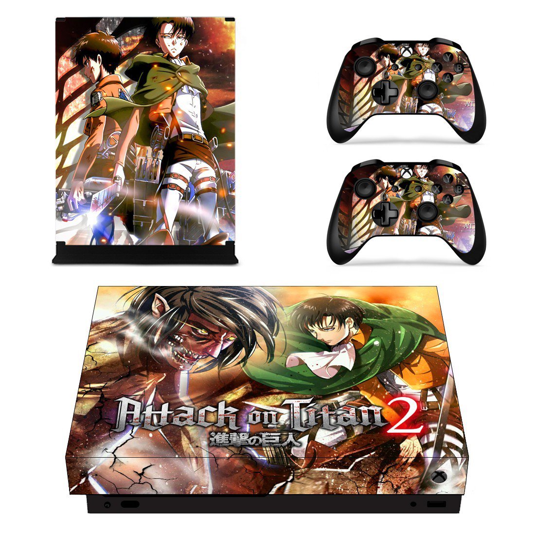 Attack on Titan 2 decal skin sticker for Xbox One X console and controllers