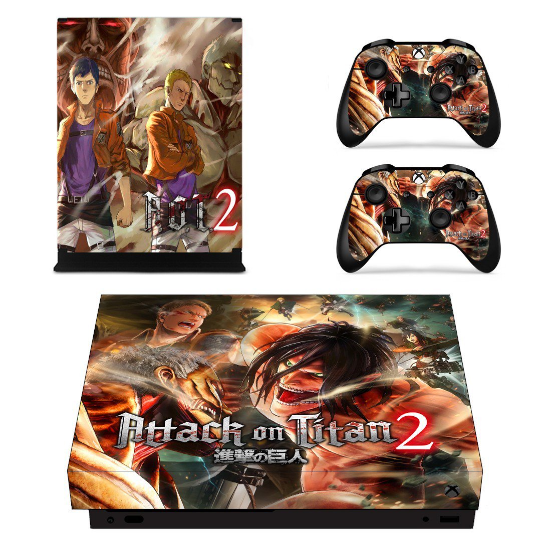 Attack on Titan 2 decal skin sticker for Xbox One X console and controllers