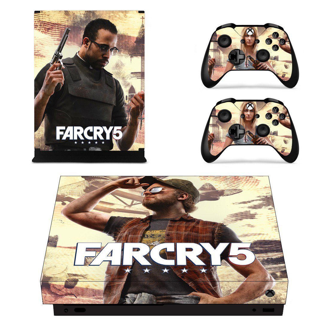 Far Cry 5 decal skin sticker for Xbox One X console and controllers