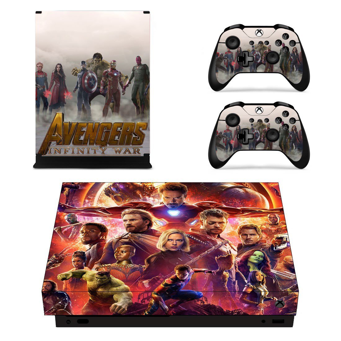 Avengers infinity war decal skin sticker for Xbox One X console and controllers