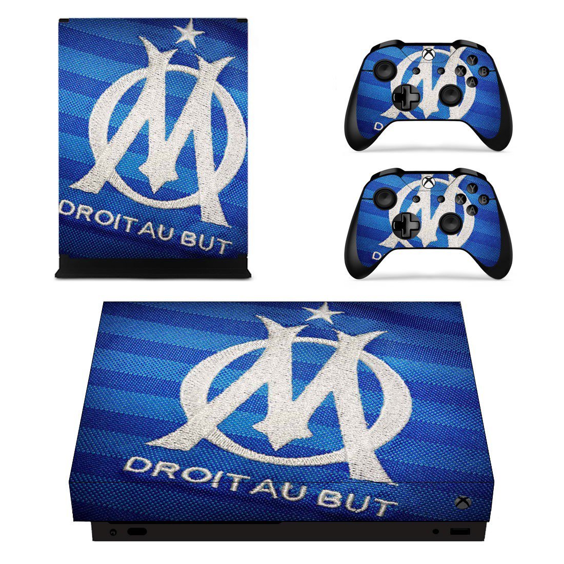 Olympique de Marseille decal skin sticker for Xbox One X console and controllers