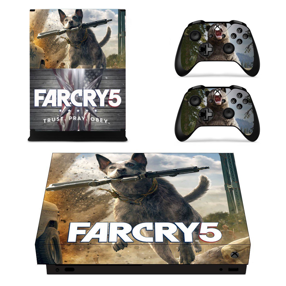 Far Cry 5 decal skin sticker for Xbox One X console and controllers