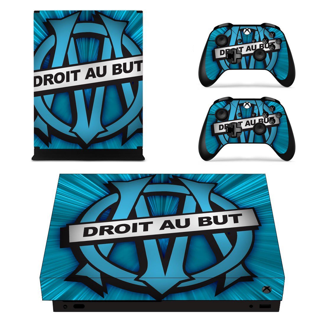Olympique de Marseille decal skin sticker for Xbox One X console and controllers
