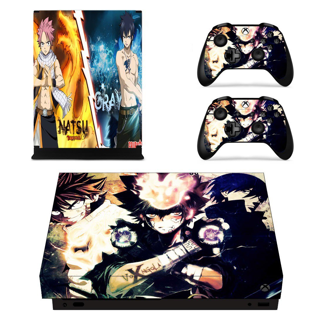 Fairy Tail decal skin sticker for Xbox One X console and controllers