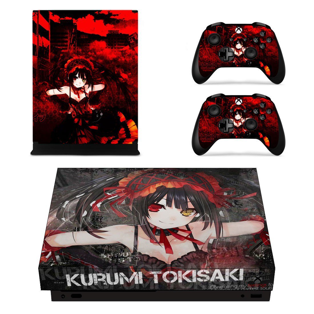 Kurumi tokisaki decal skin sticker for Xbox One X console and controllers