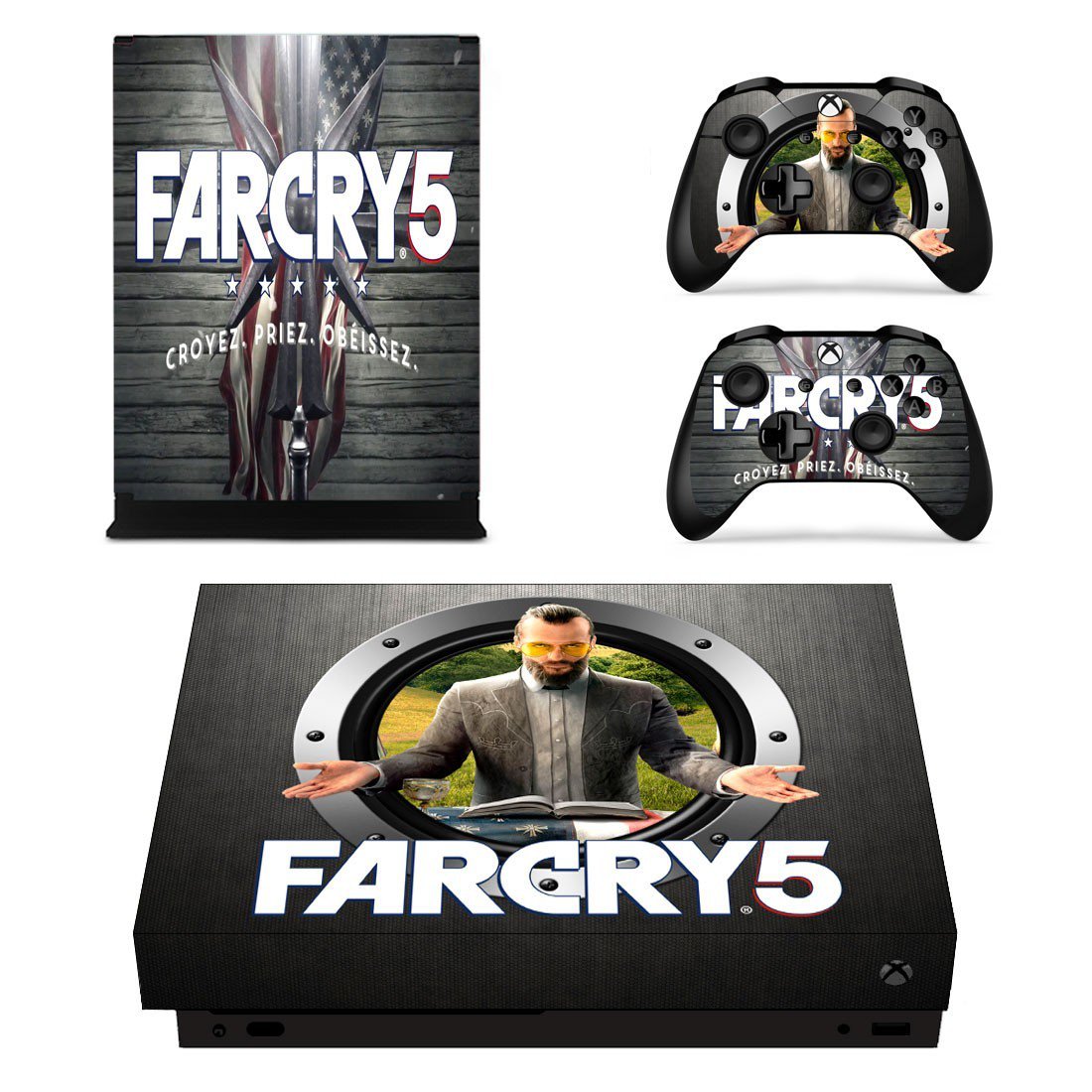 Far Cry 5 decal skin sticker for Xbox One X console and controllers