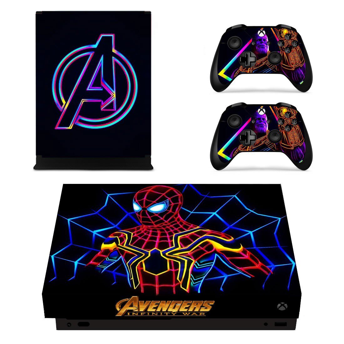 Black Panther decal skin sticker for Xbox One X console and controllers