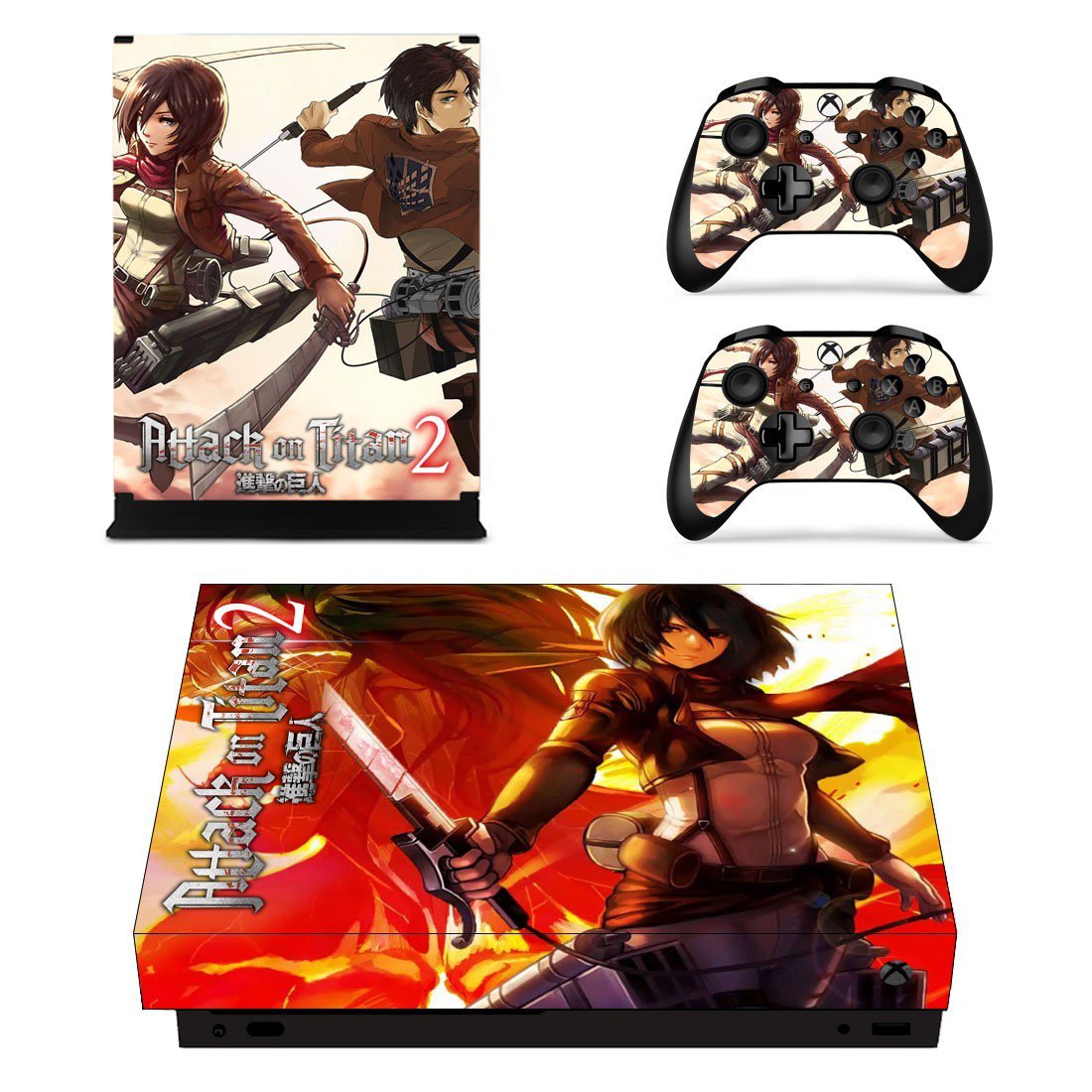 Attack on Titan 2 decal skin sticker for Xbox One X console and controllers