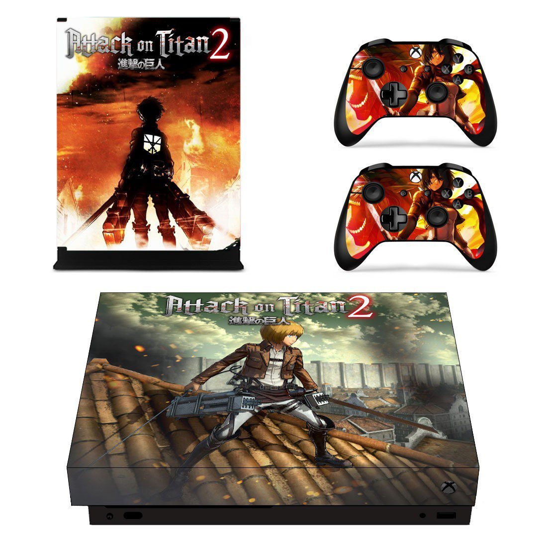 Attack on Titan 2 decal skin sticker for Xbox One X console and controllers