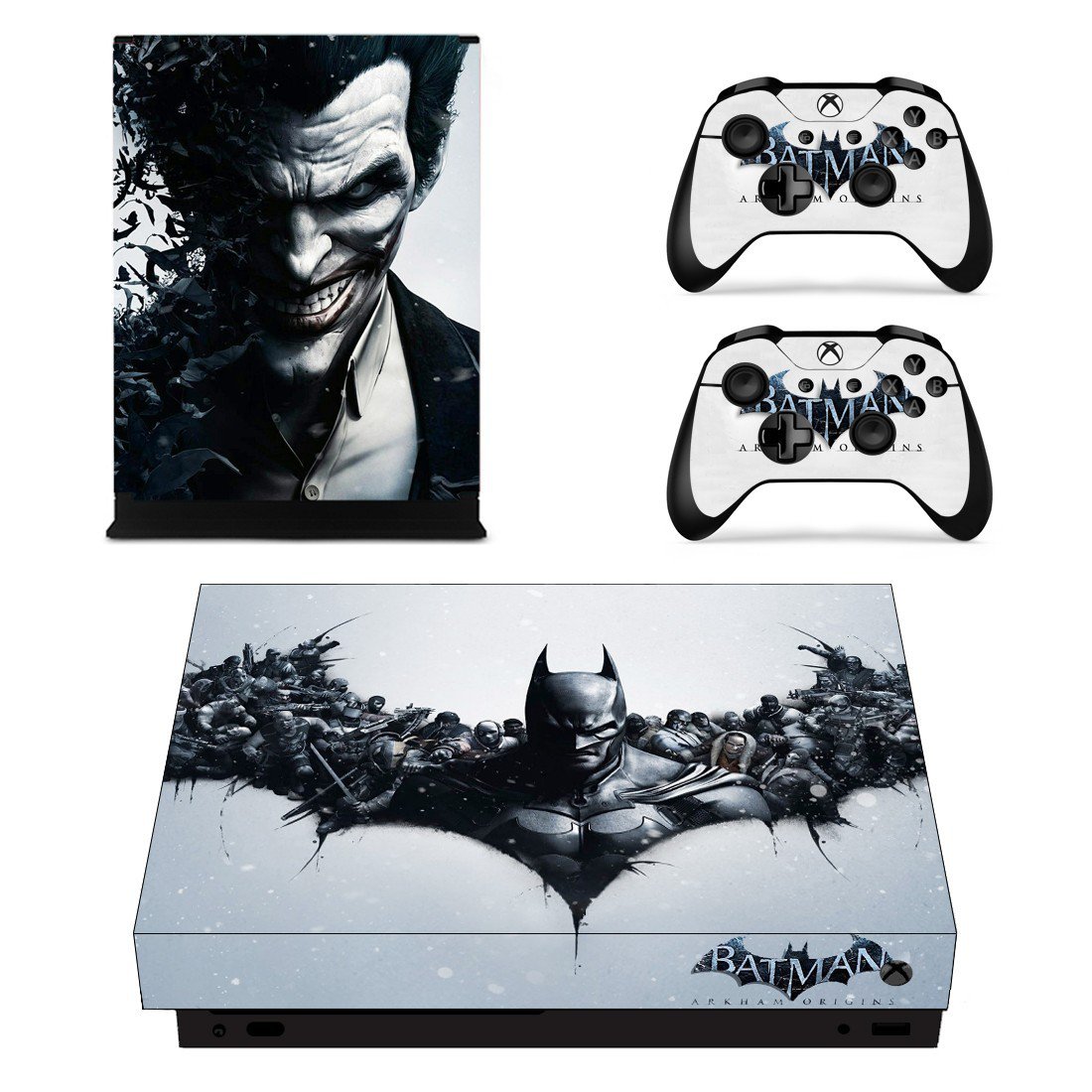 Batman Arkham Origins decal skin sticker for Xbox One X console and controllers