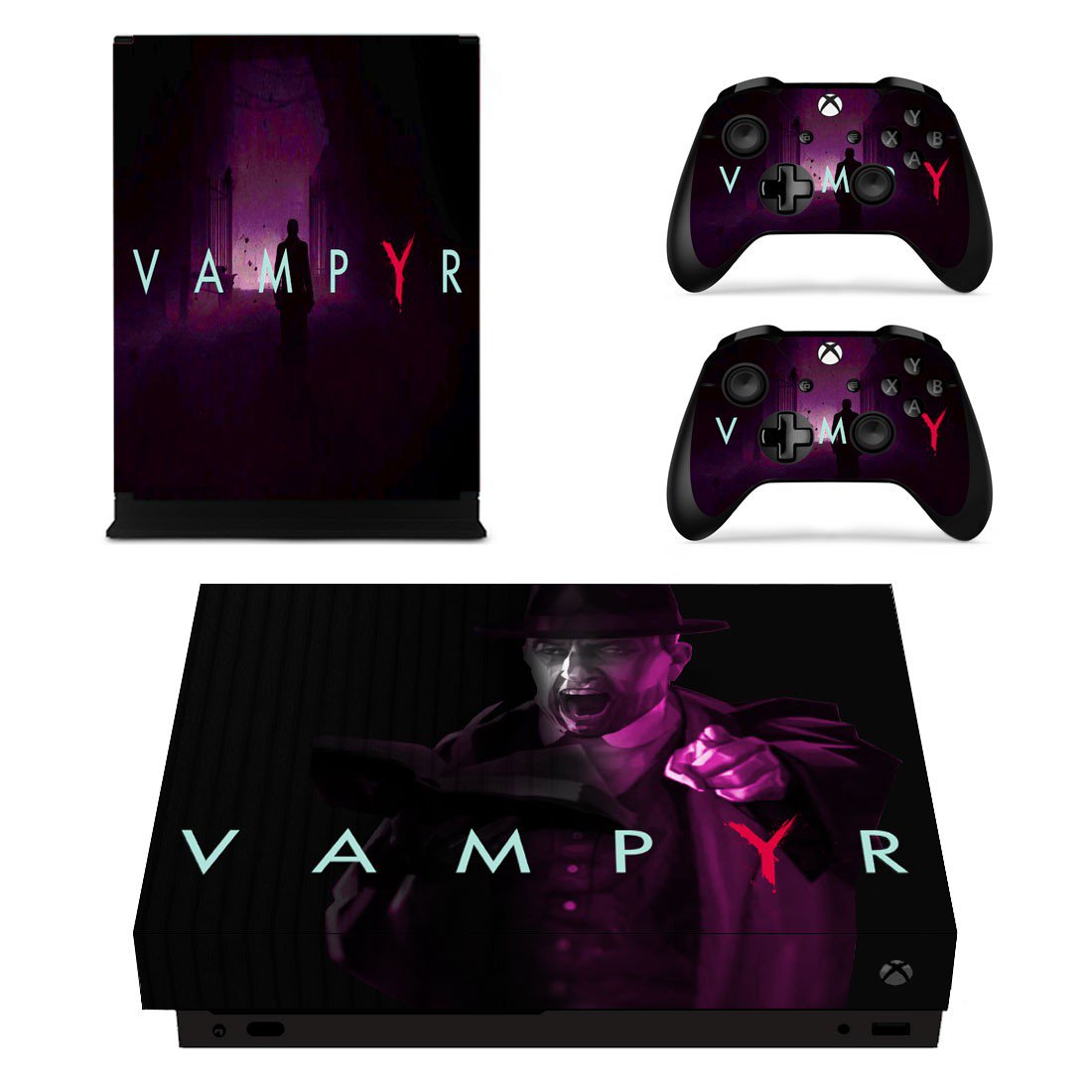 Vampyr decal skin sticker for Xbox One X console and controllers